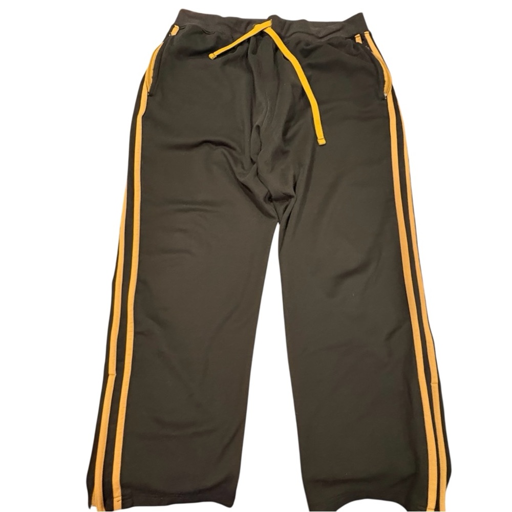 Heavyweight Wide Leg Sweatpants Joggers Black Gold XXL